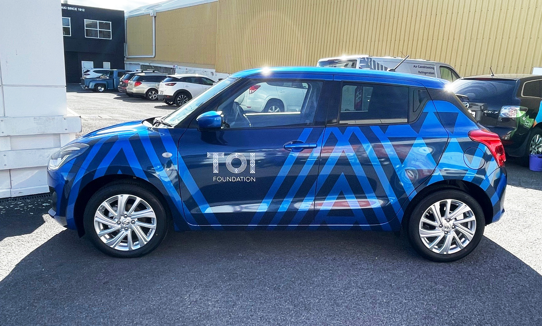 Seamless branded wrap for Toi Foundation car