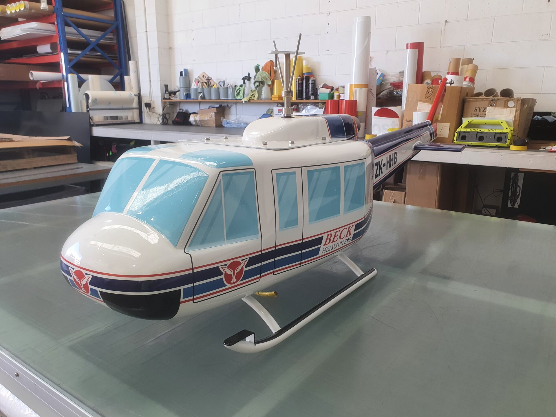 Helicopter replica signage