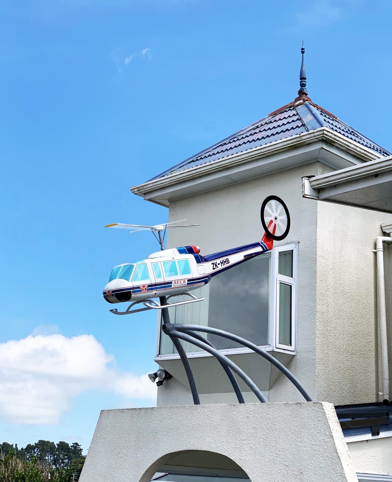 Helicopter model entrance sign