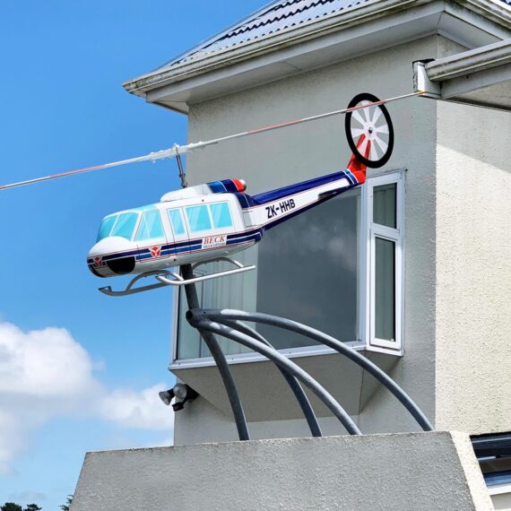 Custom model helicopter signage