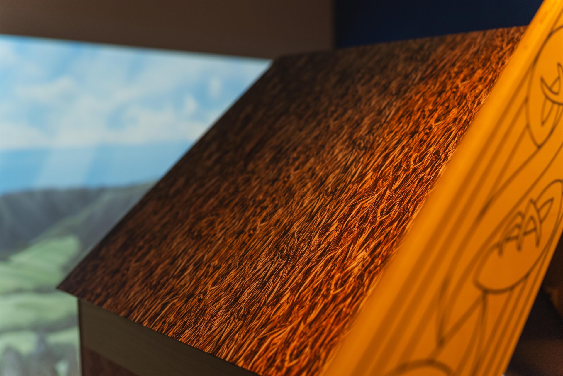 Printed ply meeting house display at Te Kitenga o Hina exhibition