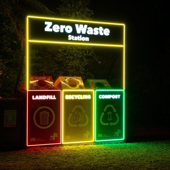 LED waste bin signage