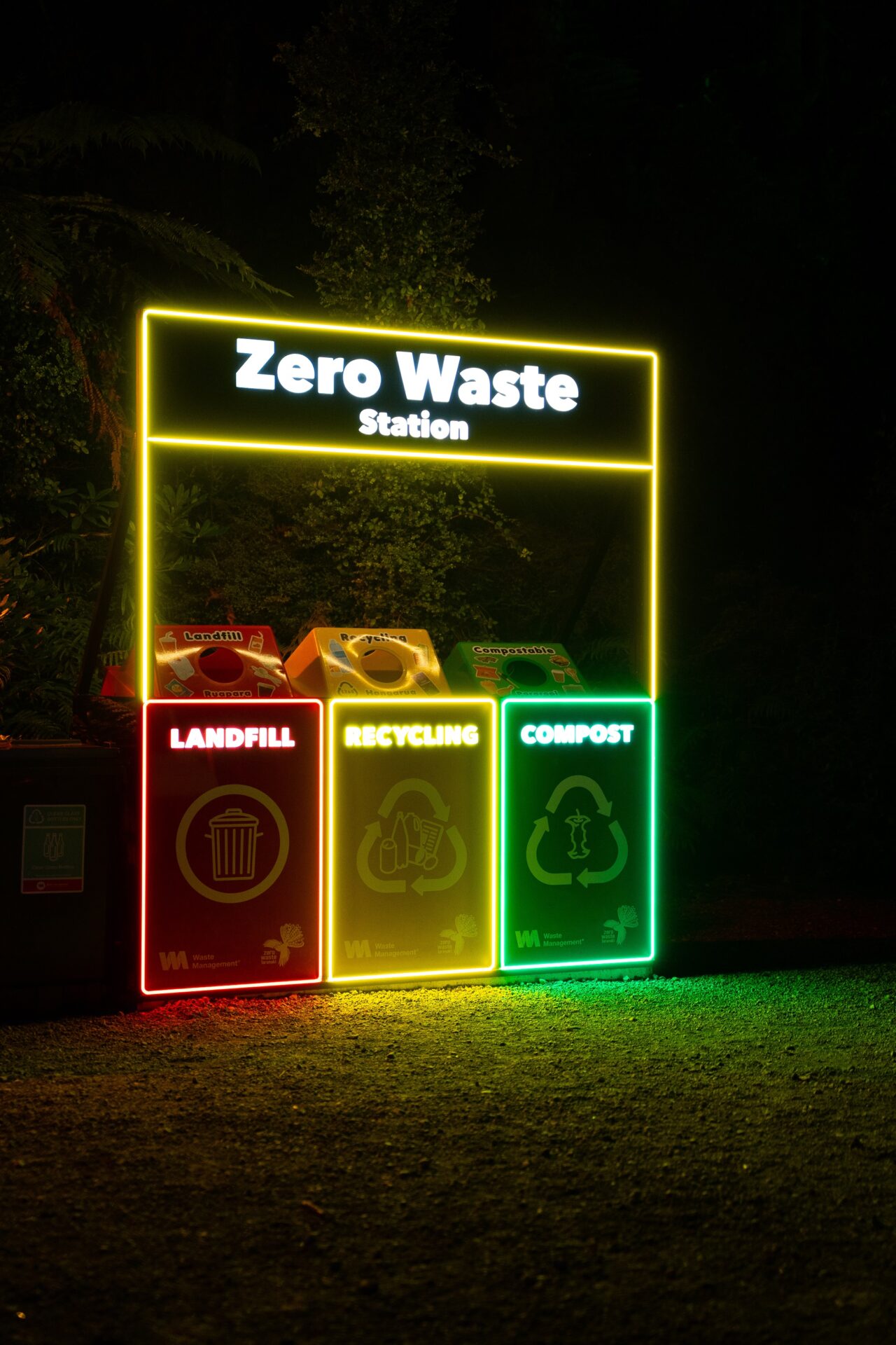 LED waste bin signage